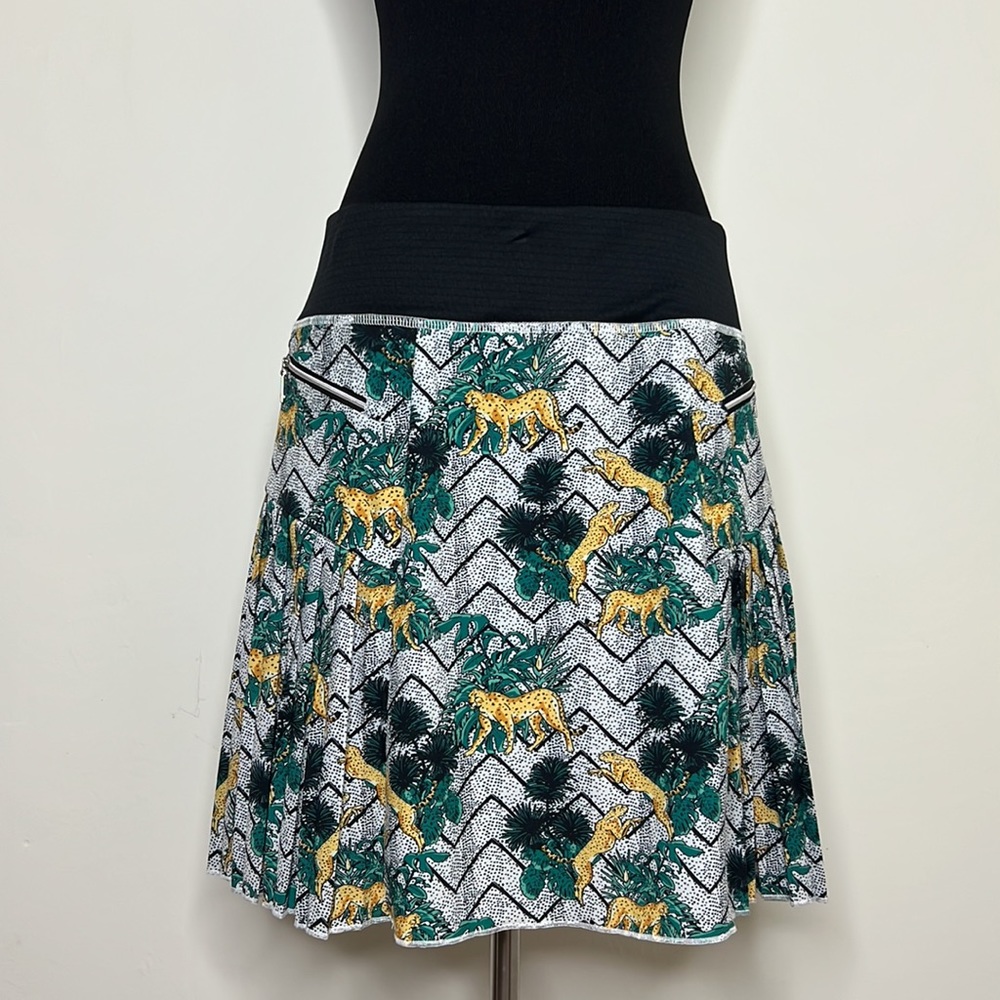 GGBLUE Luxe Sports Tropical Cheetah Tennis Golf Athletic Skirt M